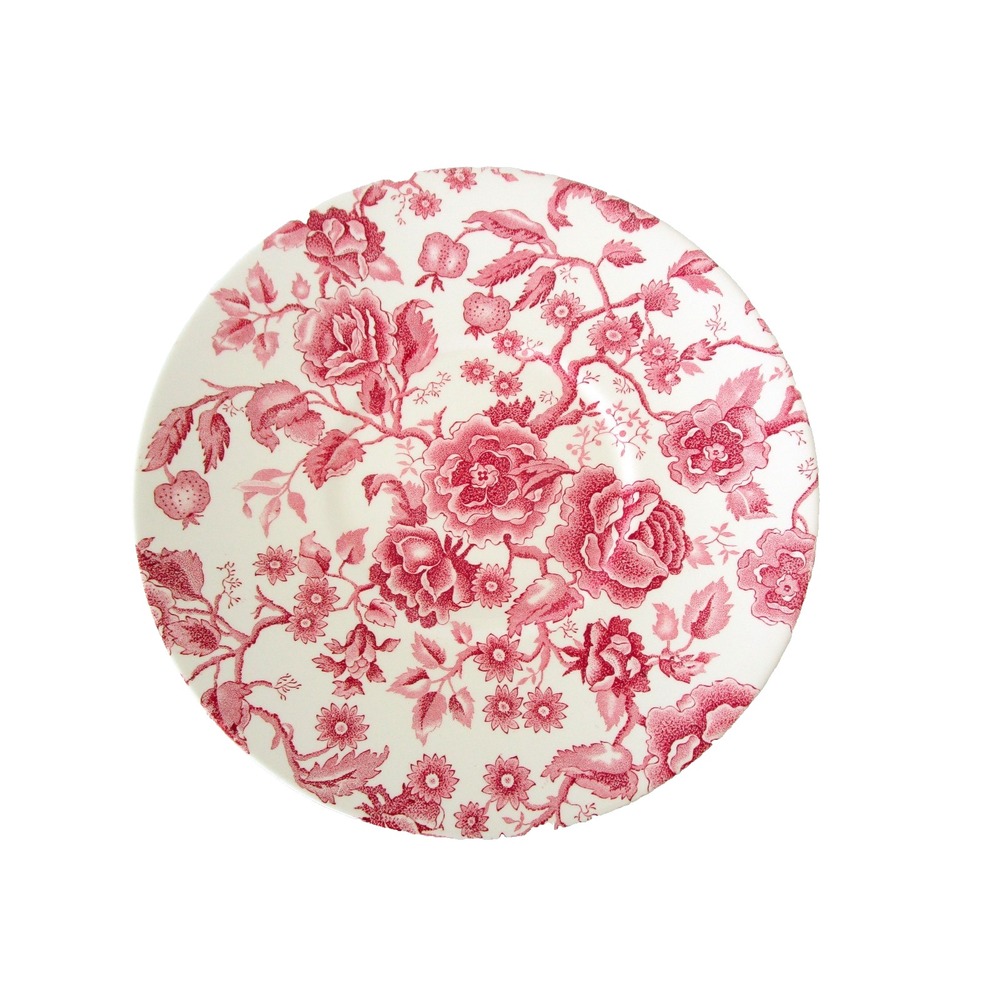 English Chippendale Red Pink Johnson Brothers Colossal Jumbo 11.5" Saucer Plate